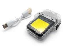 USB‑зажигалка с электро‑спиралью и LED‑фонариком Type‑C, влагозащищённая