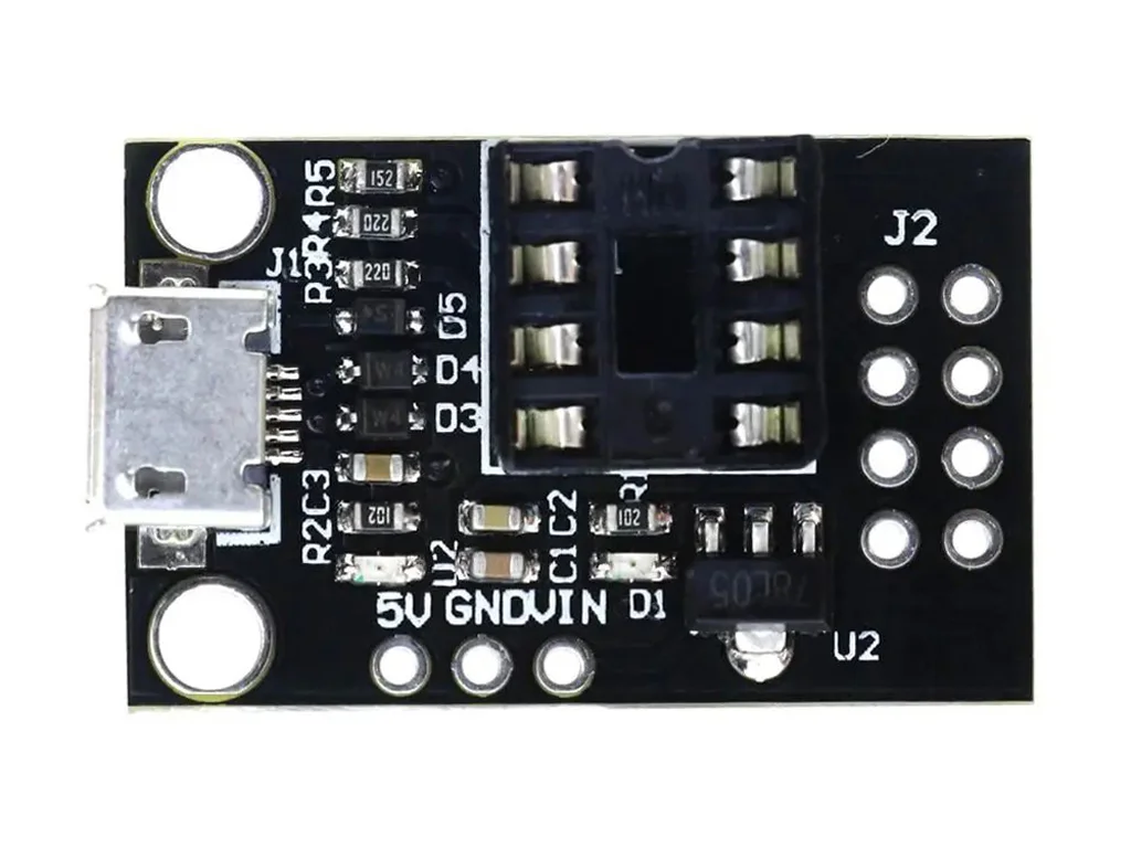 Відлагоджувальна плата для ATtiny13A, ATtiny25, ATtiny45, ATtiny85 з microUSB