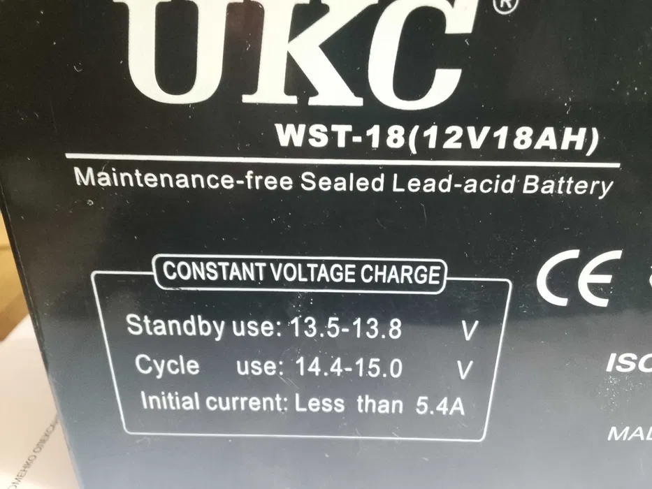 Продаю собственный аккумулятор UKC 12V 18Ah.