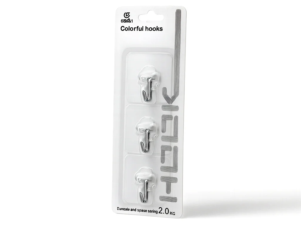 Самоклеючі гачки прозорі квадратні 3 шт на липучці – без свердління, для ванної та кухні | RIZNEVDIM