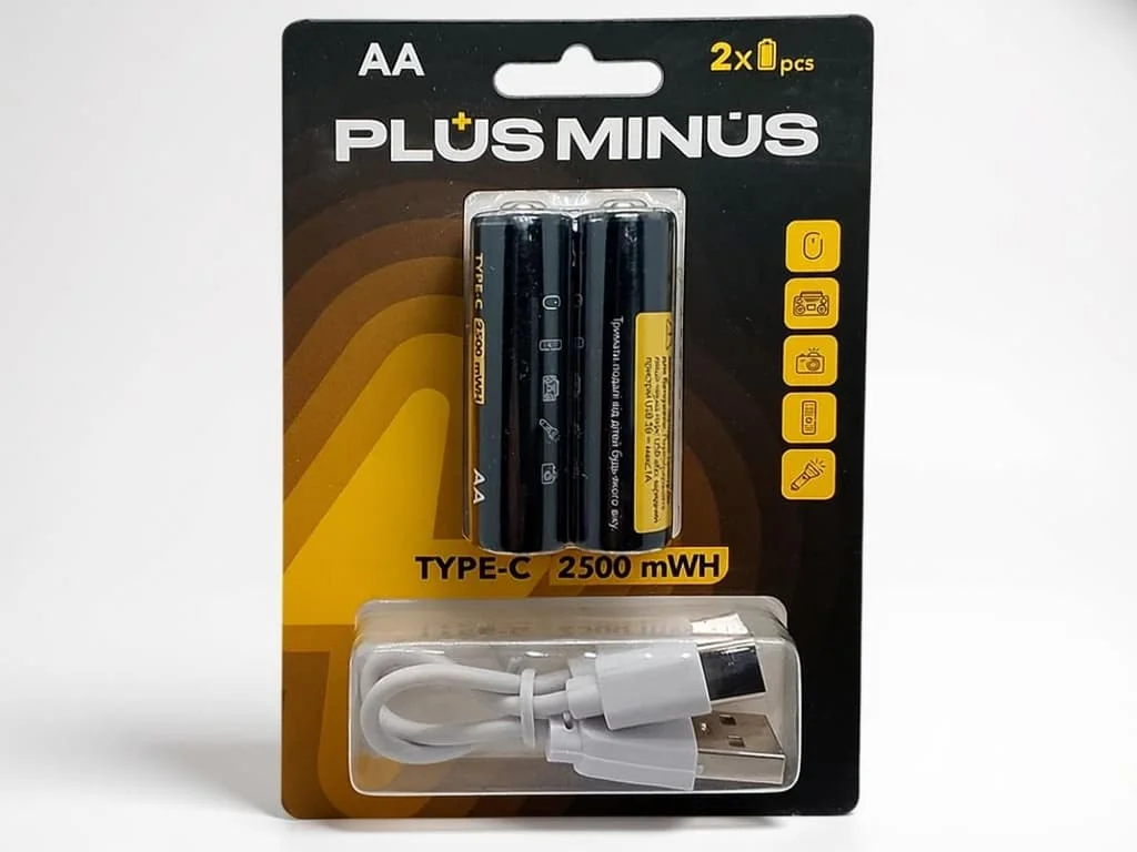 Аккумуляторные батарейки AA 2500mAh 2 шт — пальчиковые аккумуляторы Ni‑MH 1.2V для фотоаппаратов, игрушек и мышей | RIZNEVDIM