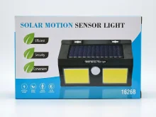 Вуличний ліхтар з датчиком руху та сонячною батареєю — автономне освітлення BL 1626B