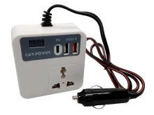 Автомобільний інвертор 12В у 220В: компактний перетворювач з USB-C та дисплеєм | Купити з доставкою