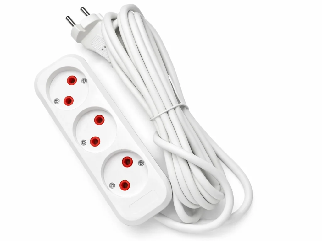 Подовжувач на 3 розетки з кабелем 5 метрів (білий)