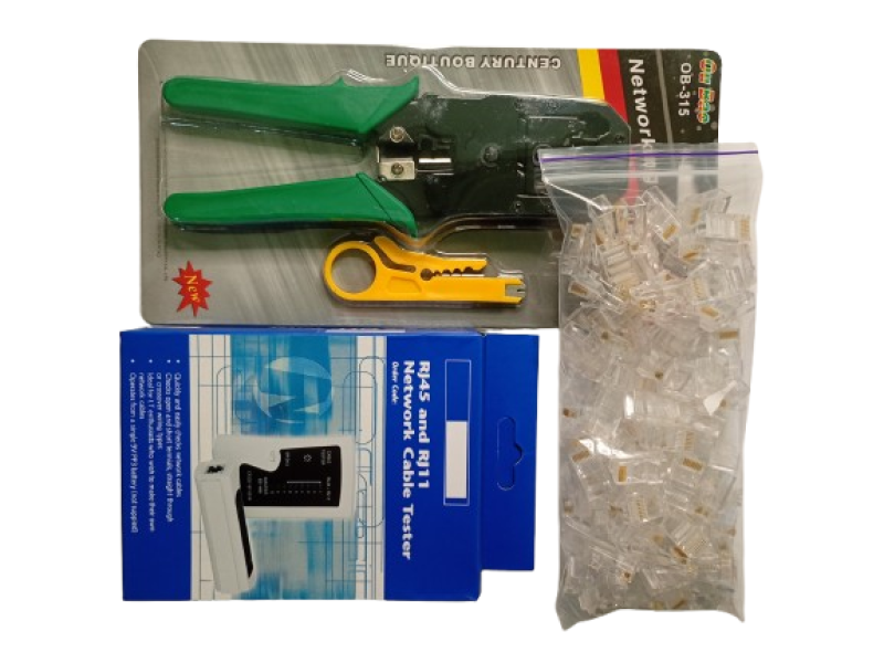 Набор сетевика обжимка тестер 100 rj45 коннектор