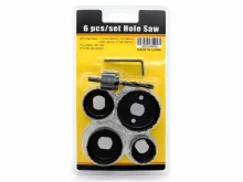 Коронки по дереву 32–54 мм (набір 6 шт.) — кільцеві пилки для дриля