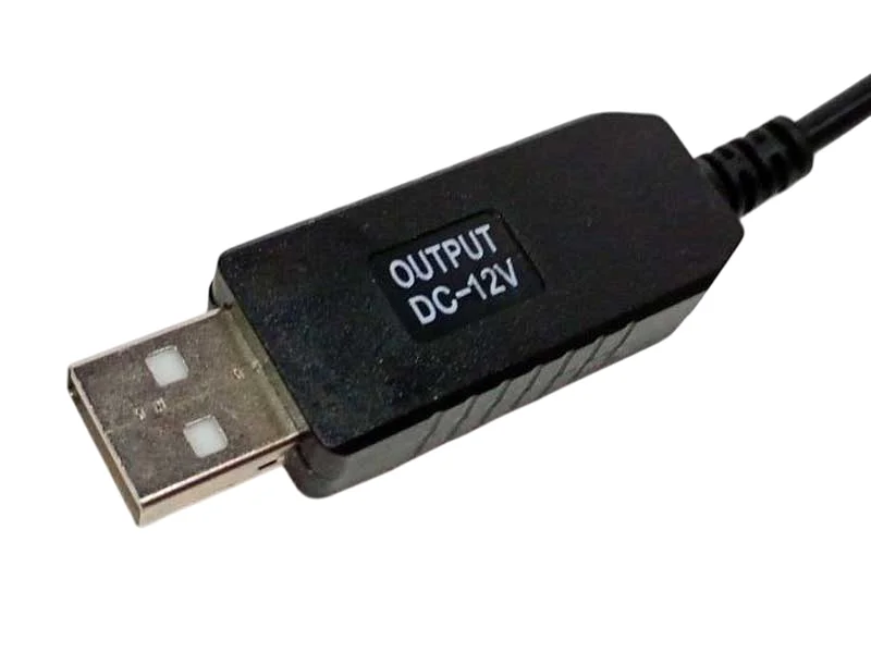 USB кабель 5V → 12V для роутера — перетворювач живлення 2.1×5.5 мм для модема та камер | RIZNEVDIM
