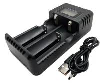 Зарядний пристрій HD-8991B Type-C для акумуляторів 26650 / 18650 / 16340 з LCD-індикатором