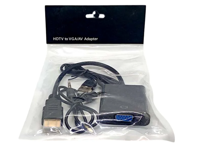 Конвертер HDMI to VGA + Audio GT - Перетворювач з HDMI на VGA з аудіо | Купити