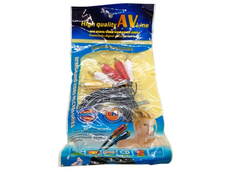 Шнур 3R–3R (тюльпан) 1.2 м — аудіо-відео кабель RCA для техніки